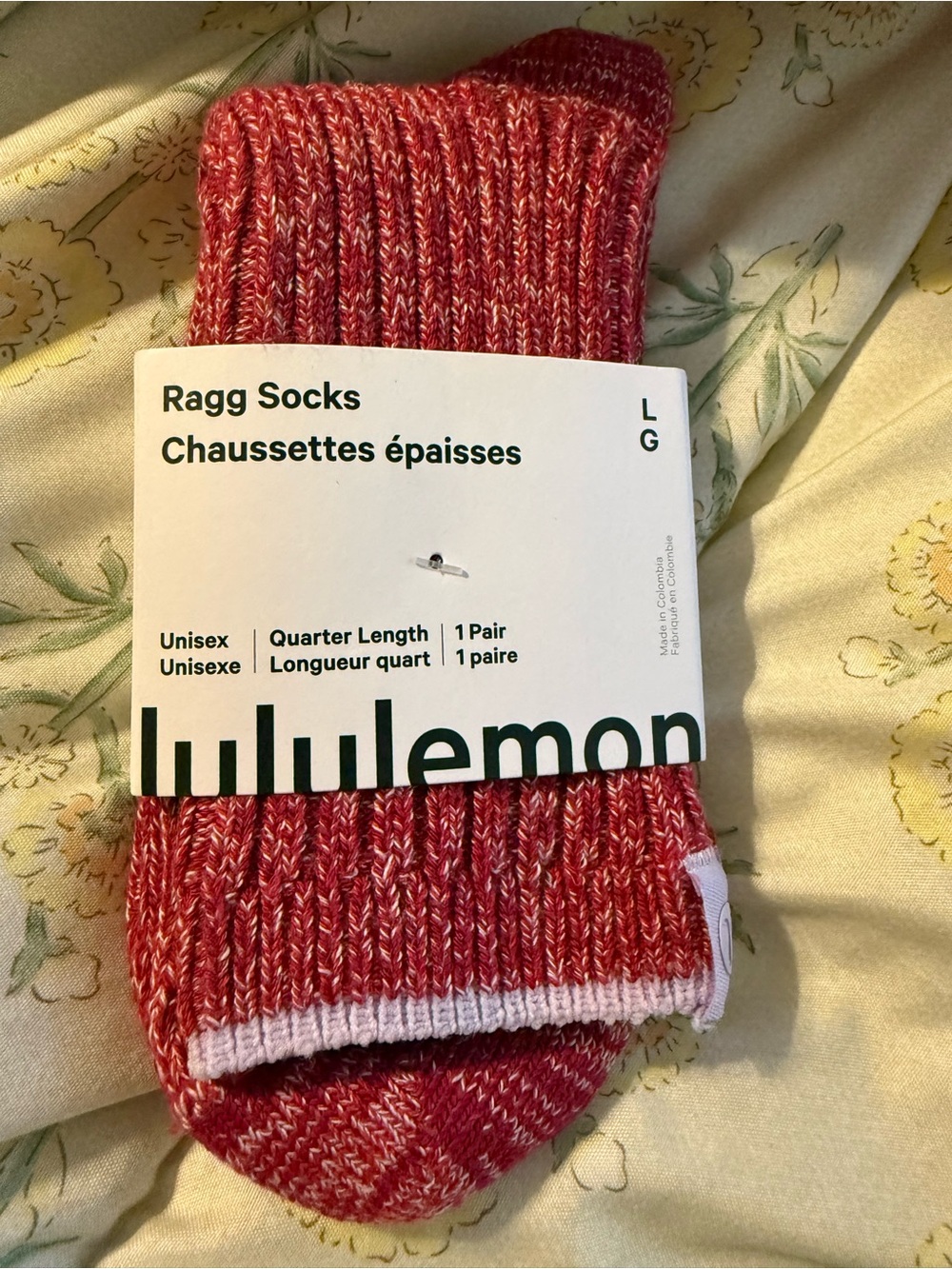 lululemon athletica Red Marled Quarter-Length Ragg Socks